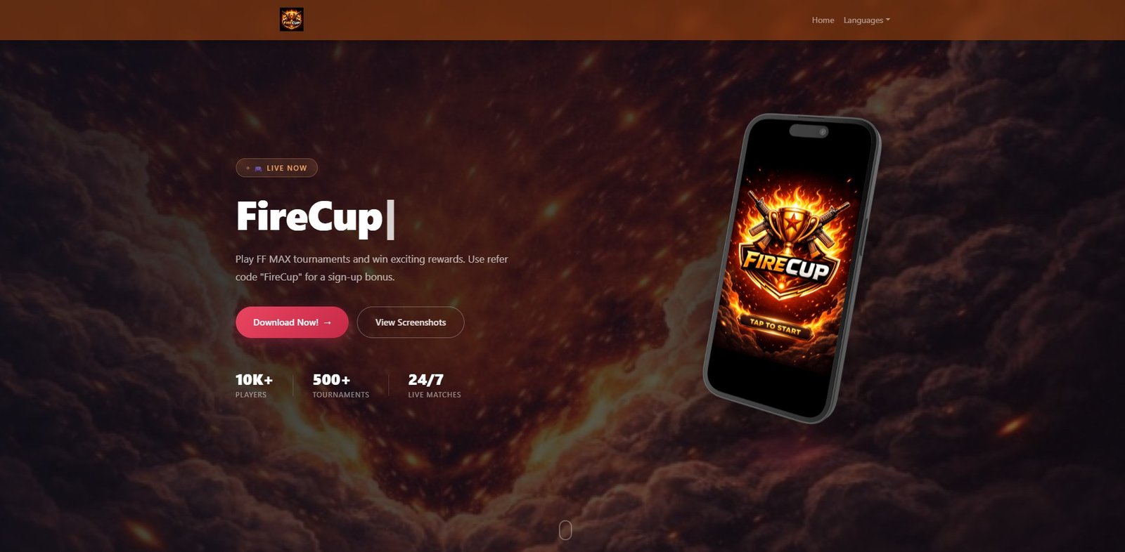 FireCup: Free Fire MAX Tournament Platform
